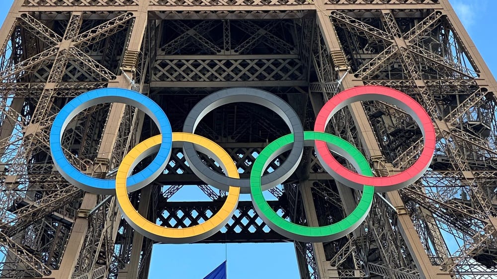 Olympic rings and Eiffel Tower